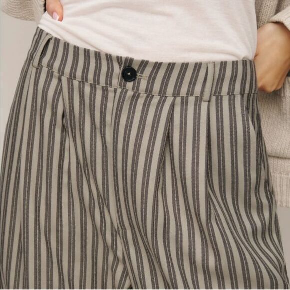 NEW Reformation Mason Pant in Slate Stripe - Picture 8 of 12